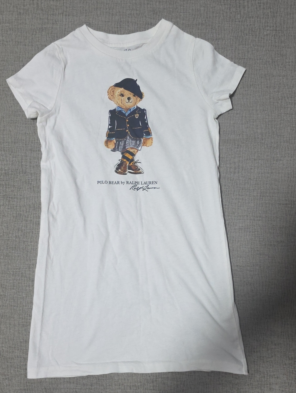 Ralph Lauren White Kids Polo Bear Tee Dress.